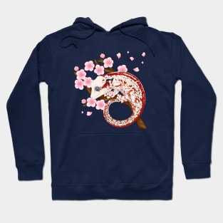 Red Stripe Gargoyle Gecko With Sakura Flowers Hoodie